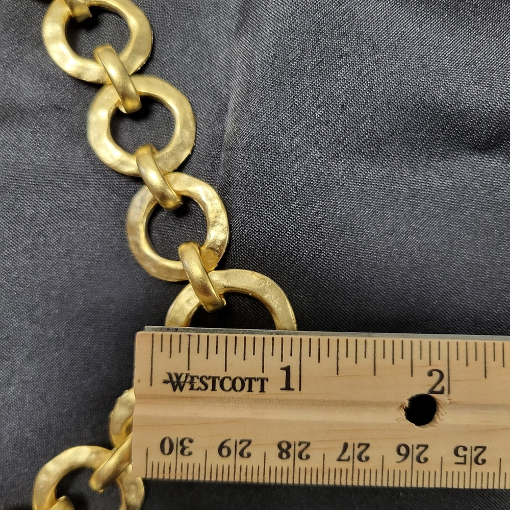 Carlisle GILDED Pounded Gold Necklace - Picture 3 of 8